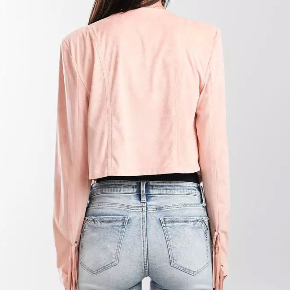 Buckle Willow & Root Fringe Crop Jacket in blush S - Picture 3 of 8